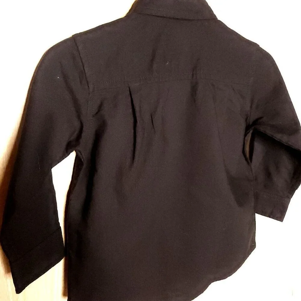The Children's Place Infant Boys New Black Button Down Shirt 9-12 Months